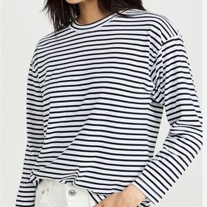 AYR French Fry Black and White Striped Long Sleeve Tee